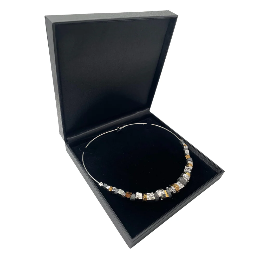 Israeli Necklace with Silver and Gold Plated Nuggets - Image 3