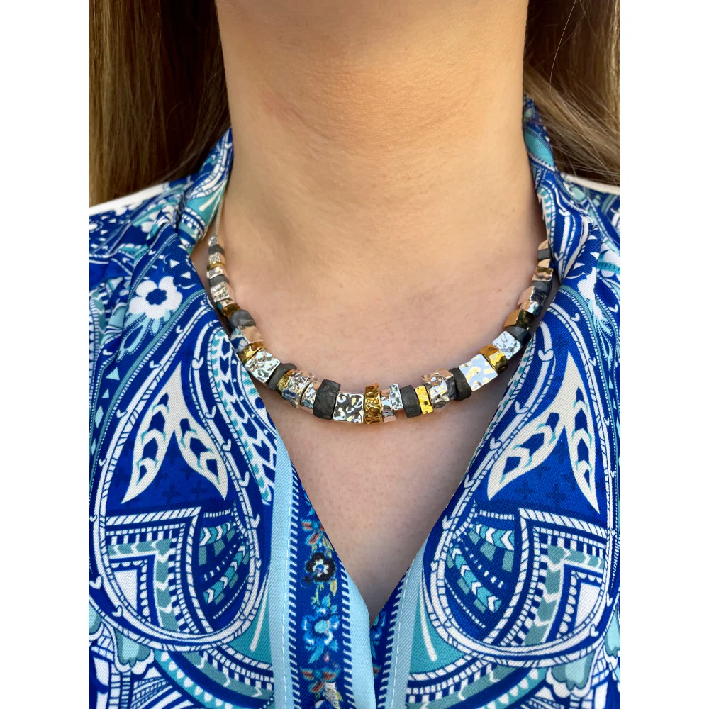 Israeli Necklace with Silver and Gold Plated Nuggets - Image 5