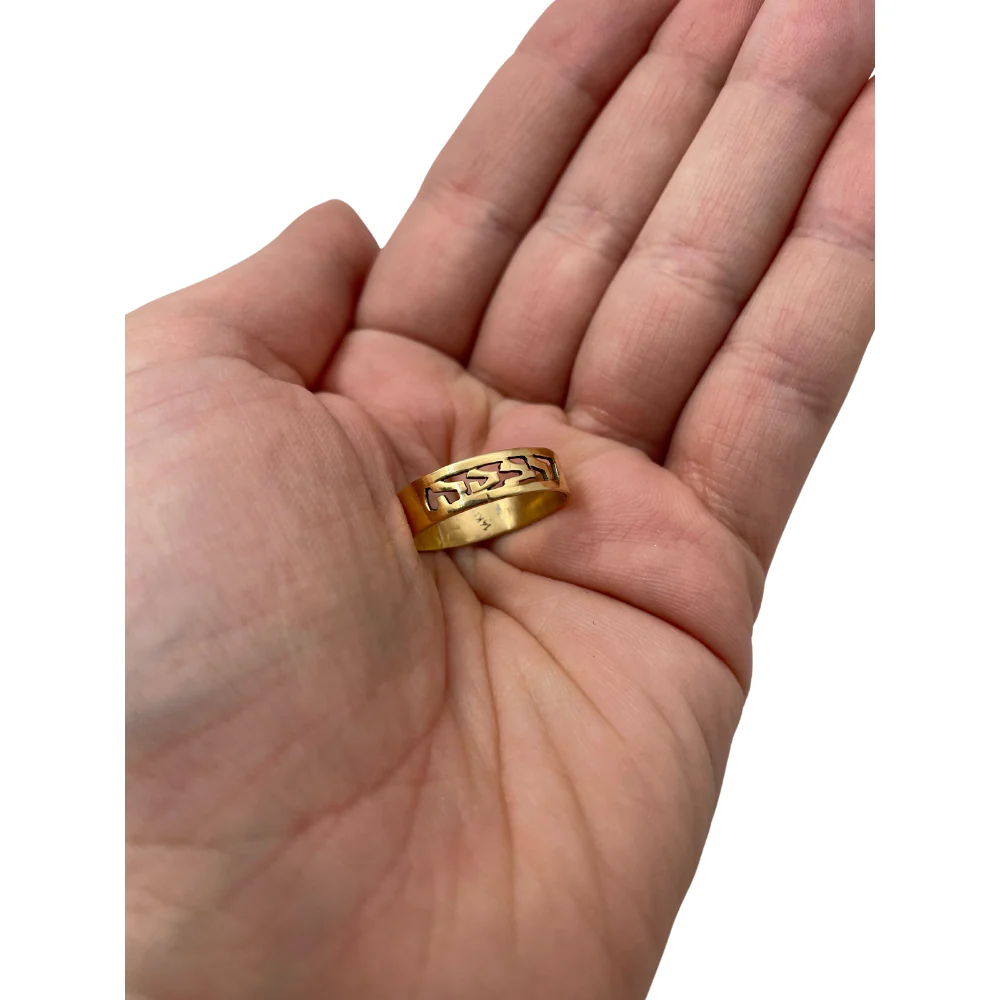 14k Gold Cutout Bordered Name Ring - Image 4