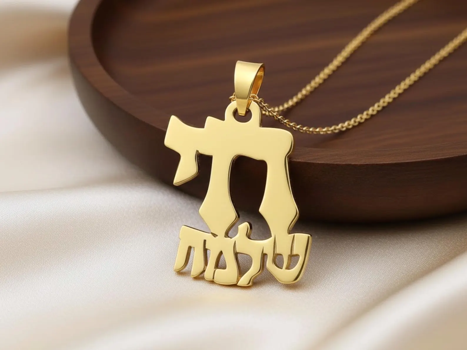 14k Gold Chai Name Pendant - Image 3