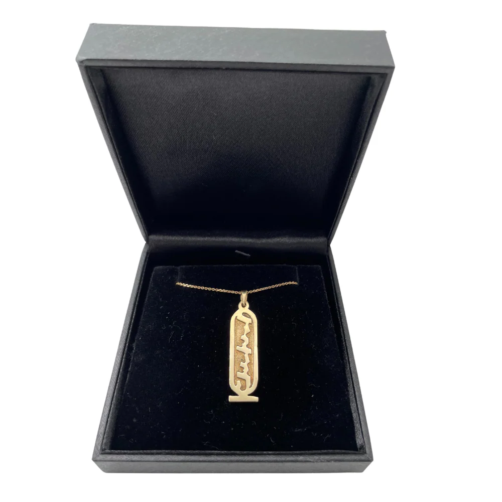 14k Gold Kartush Name Pendant - Image 3