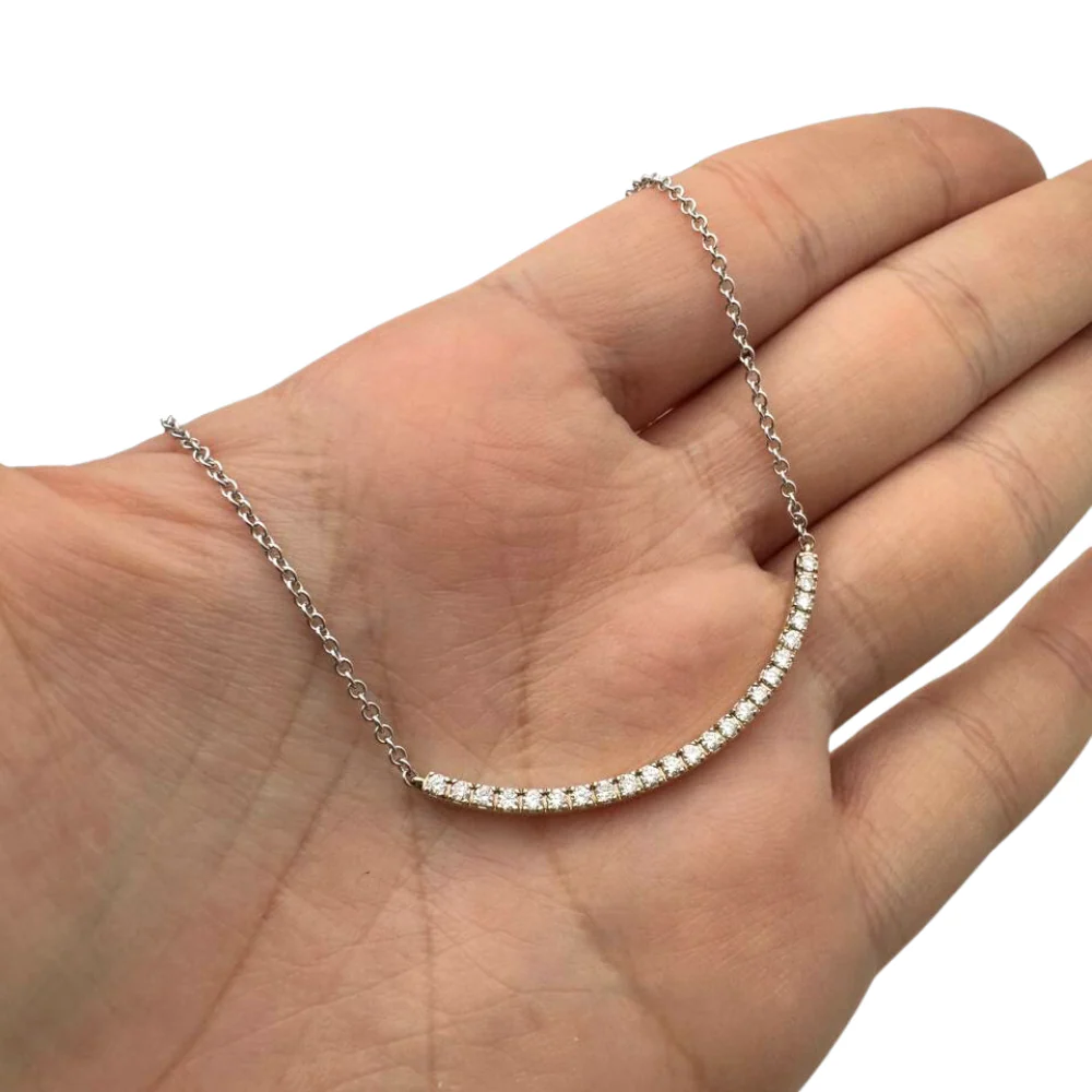 Diamond Crescent / Rainbow Necklace in 14K Gold - Image 2