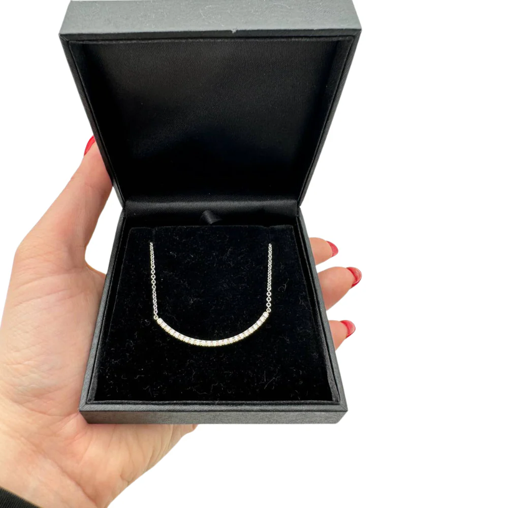 Diamond Crescent / Rainbow Necklace in 14K Gold - Image 5