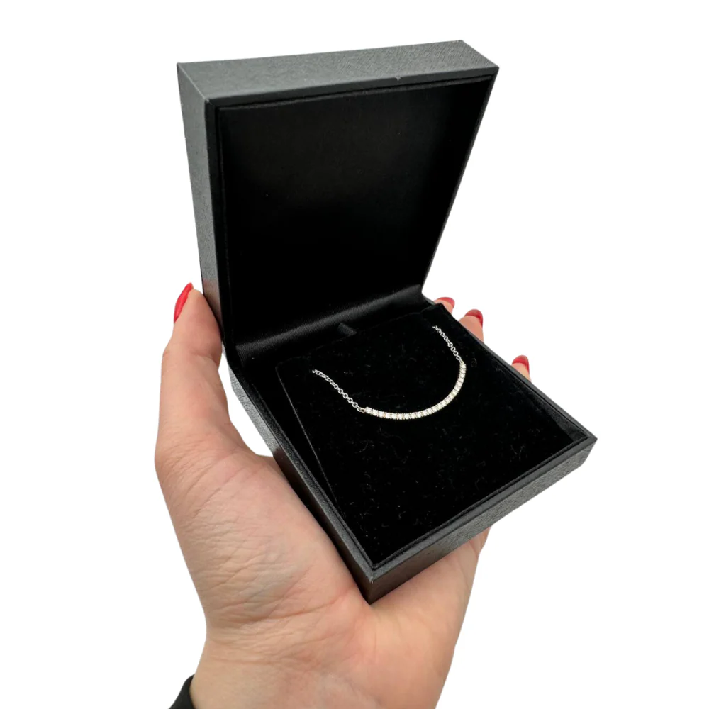 Diamond Crescent / Rainbow Necklace in 14K Gold - Image 6