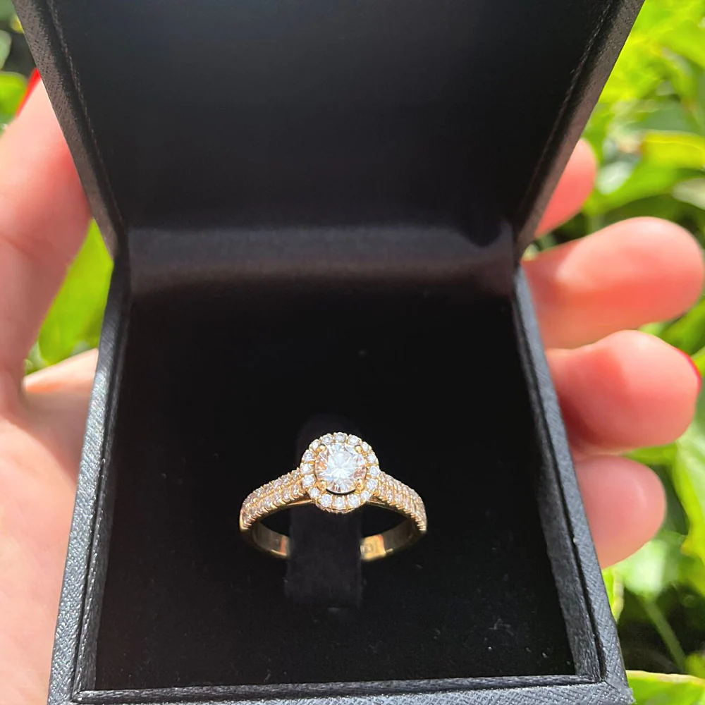Diamond Halo Ring in 14K Yellow Gold - Image 2
