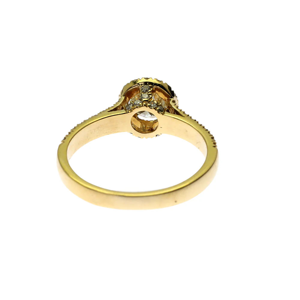 Diamond Halo Ring in 14K Yellow Gold - Image 5