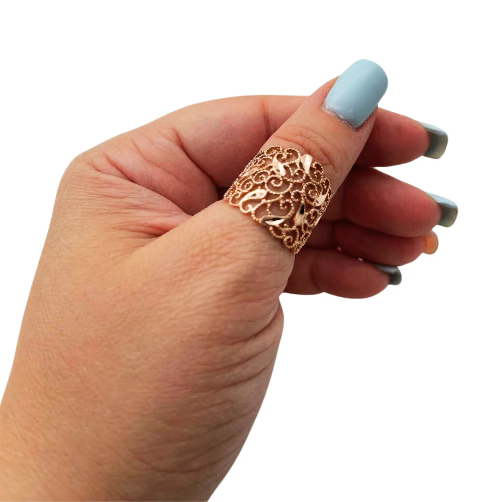 Vintage Style Filigree Ring in 14k Gold - Image 3