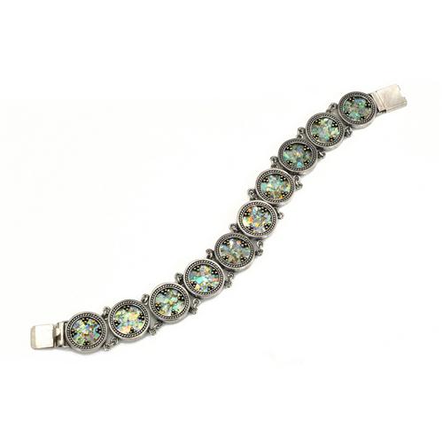 Sterling Silver Roman Glass Bracelet