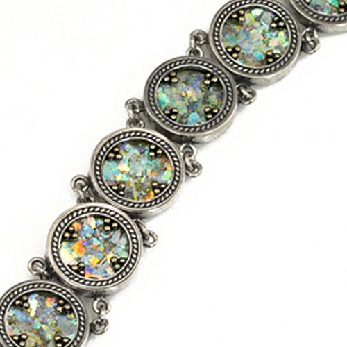 Sterling Silver Roman Glass Bracelet - Image 2
