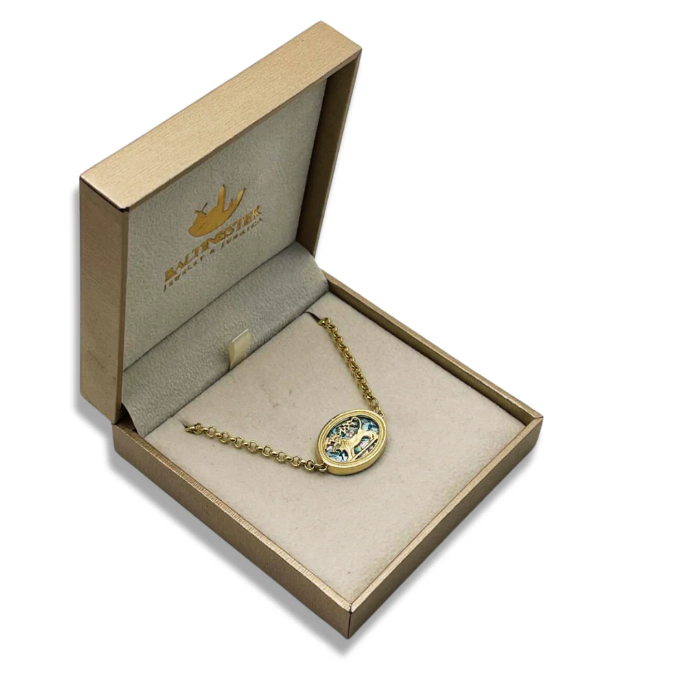 Lion of Megiddo Bracelet in 14K Gold and Roman Glass - Image 4