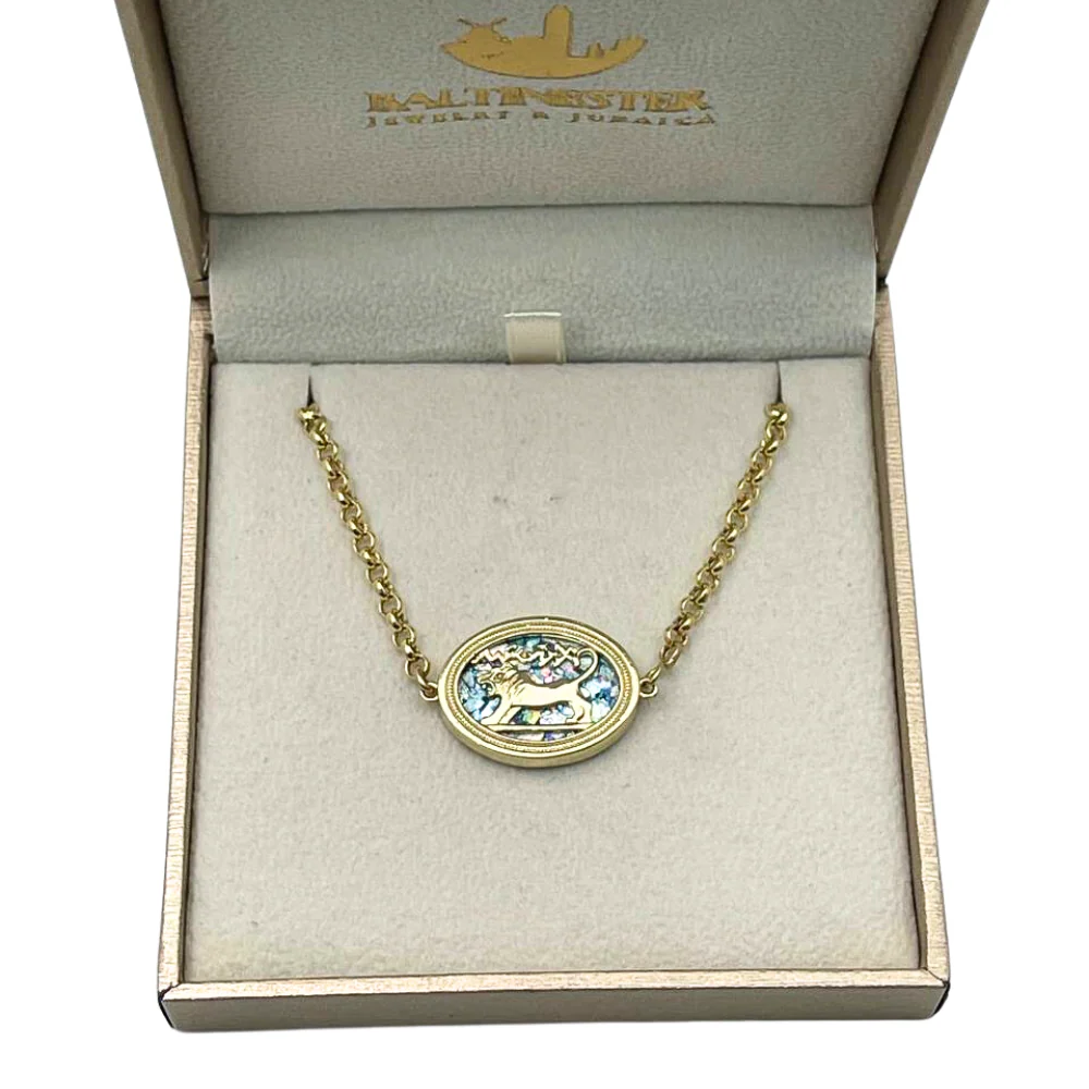 Lion of Megiddo Bracelet in 14K Gold and Roman Glass - Image 6