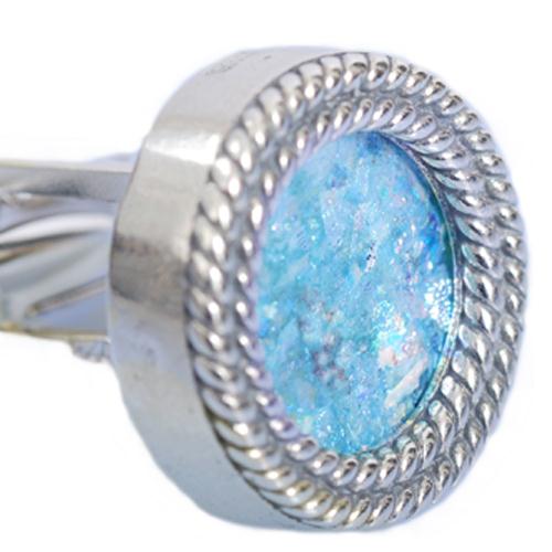 Silver Roman Glass Cufflinks - Image 2