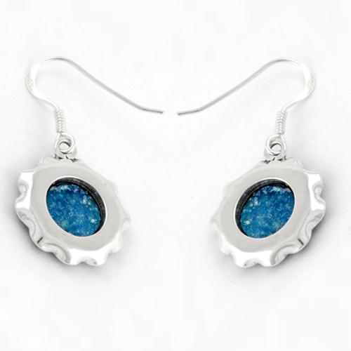 Embellished Sterling Silver Roman Glass Earrings - Image 2