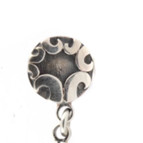 Silver Double Circle Roman Glass Earrings - Image 4