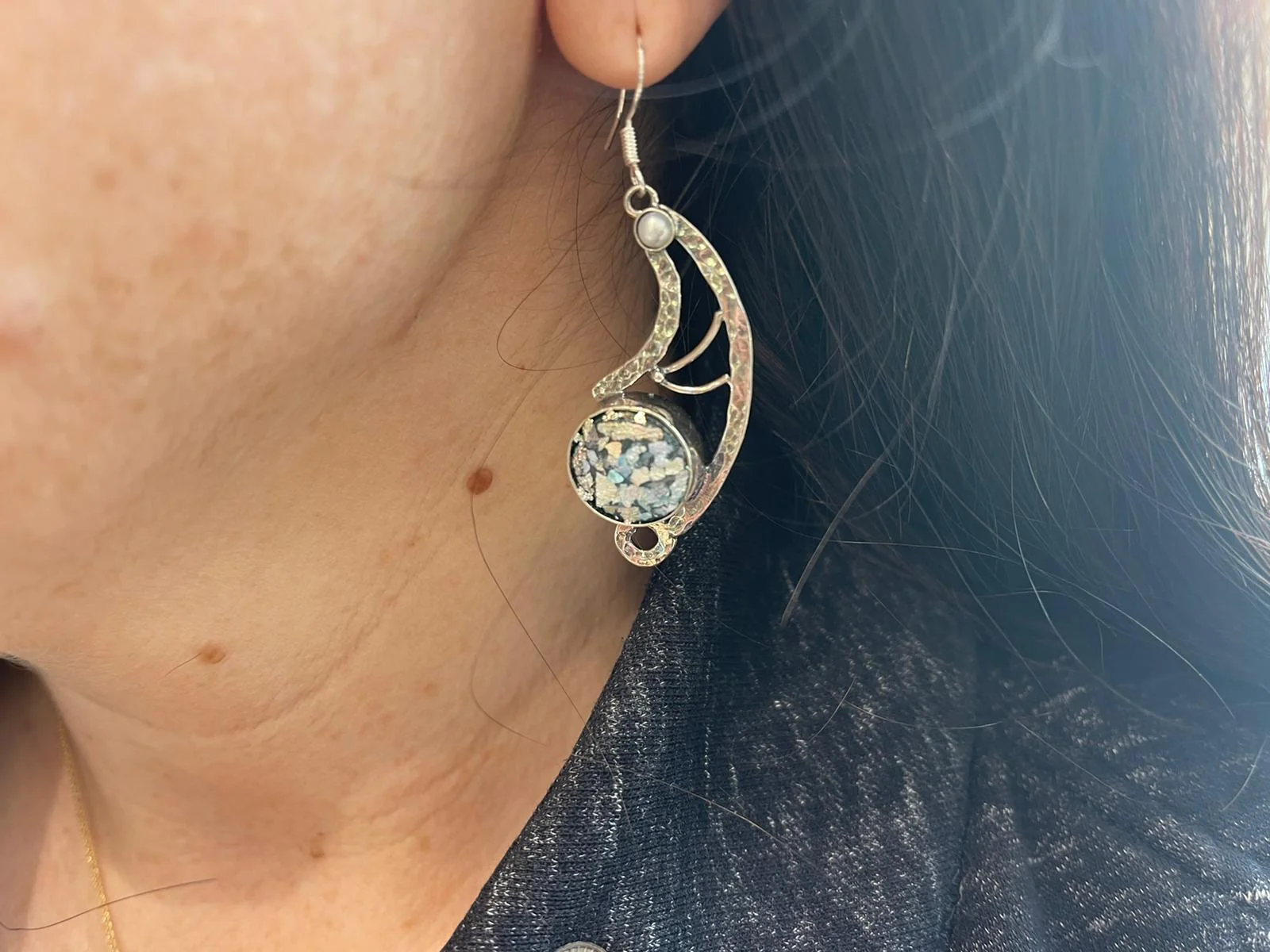 Angel Wing Roman Glass Earrings - Image 3