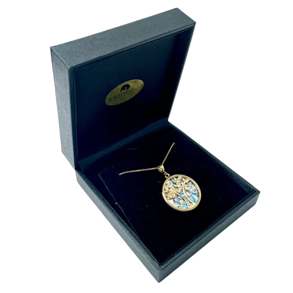 Roman Glass Tree of Life Pendant in 14K Gold - Image 5
