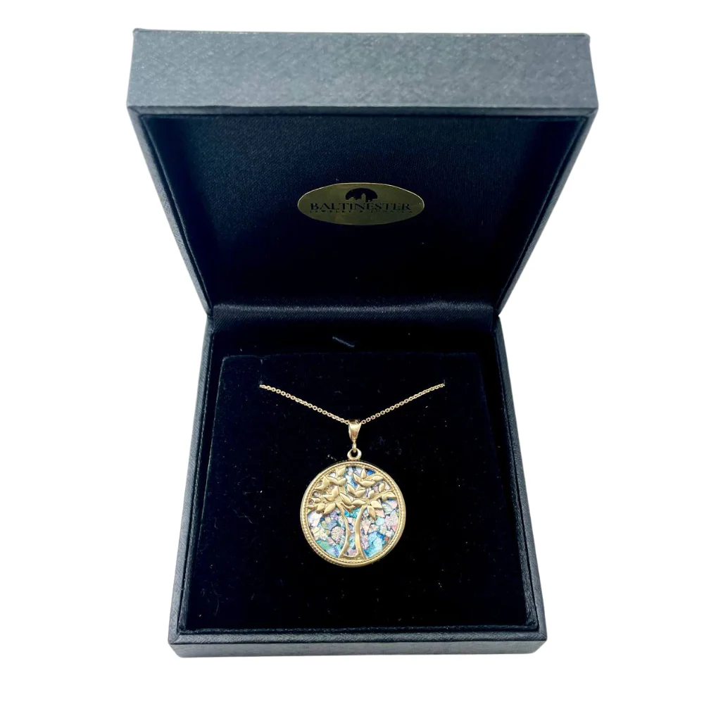Roman Glass Tree of Life Pendant in 14K Gold - Image 6