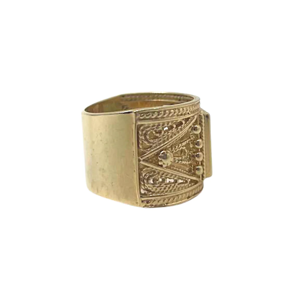 Roman Glass Ring - 14k Gold Square - Image 11