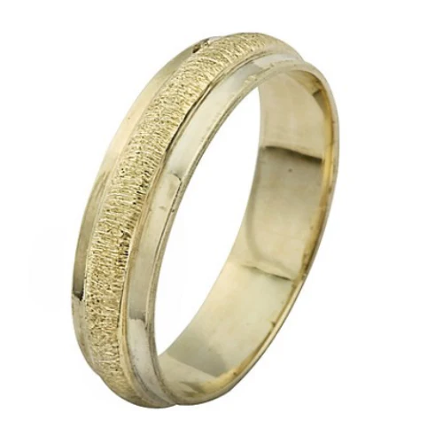 14k Yellow Gold Ring Raised Brushed Finish