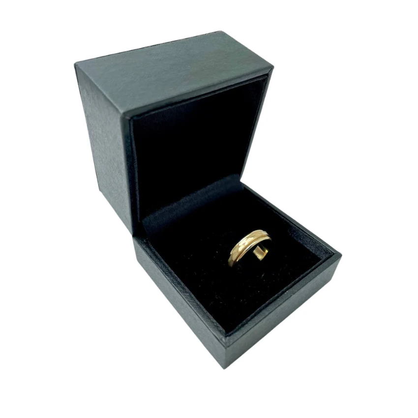 14k Yellow Gold Hammered Spinning Ring - Image 3