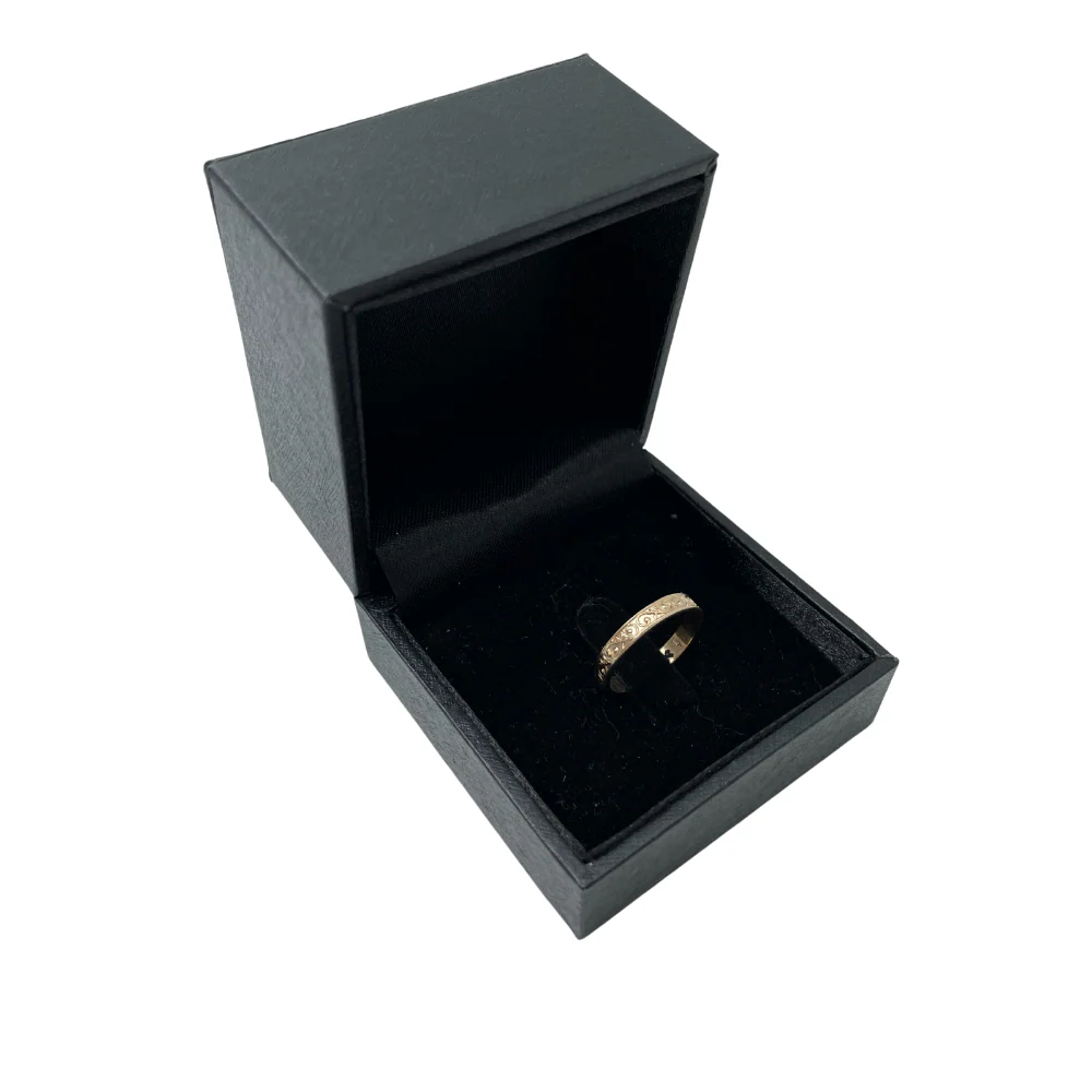 Hebrew Wedding Band in 14K Gold Curlicue - Image 5