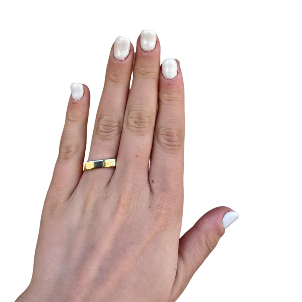 14K Gold Square Wedding Band - Image 2