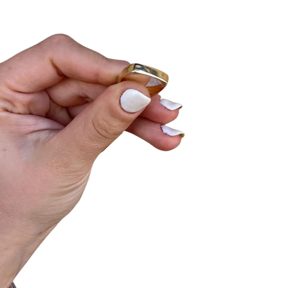 14K Gold Square Wedding Band - Image 3